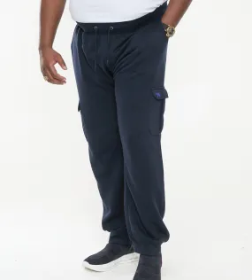 D555 Big Men's Navy Joggers with Cargo Pocket and Ribbed Cuffs (TILDEN 1)